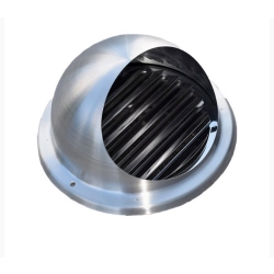 Czerpnia-wyrzutnia ścienna chromoniklowa z lamelami oraz okapnikiem fi 160 mm VENTS