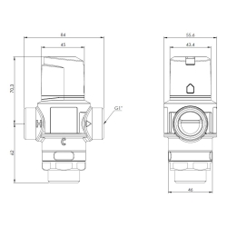 Termostatyczny zawór mieszający ATM 763, DN20, G1