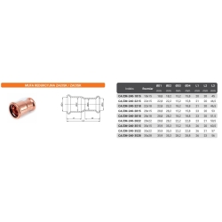 Mufa miedziana redukcyjna zaprasowywana do wody 28x15 ( szczęka M ) ARKA