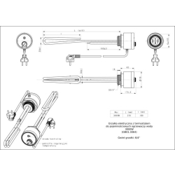 Grzałka elektryczna z termostatem 3kW 6/4