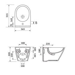 Bidet Zawieszany Um City Oval Box CITY CERSANIT