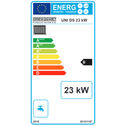 Kocioł zasypowy UNIS DS 23 kW z automatyką i wentylatorem DREW-MET