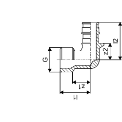 UPONOR Q&E kolano z gwintem zewn. PL 16-G1/2