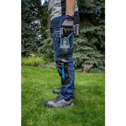 Półbuty zamszowe, szaro-czerwone, stalowy podnosek 45 LAHTI PRO