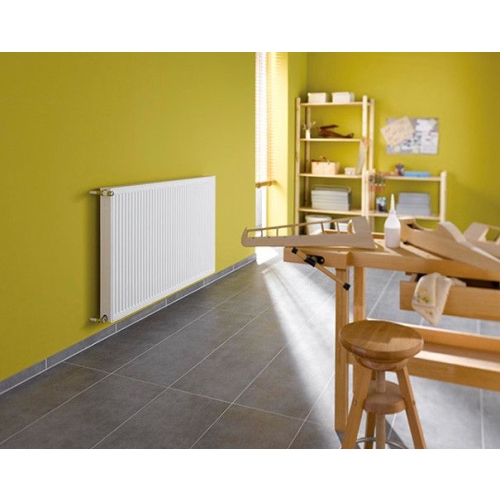 Grzejnik płytowy therm-x2 Profil-K typ 33 stalowy 600 x 600 x 155 mm 1078 W przyłącze boczne RAL 9016 biały KERMI