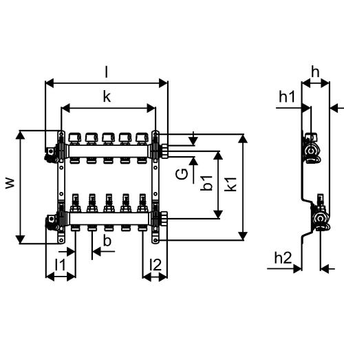 Uponor Vario S rozdzielacz z przepływomierzem FM 8X