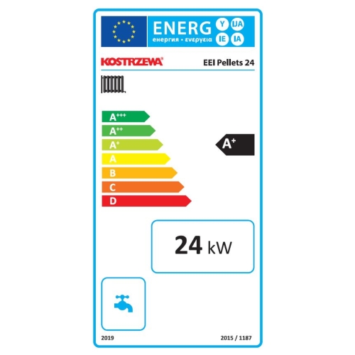 Kocioł na pellet EEI Pellets 24kW KOSTRZEWA zasyp od boku
