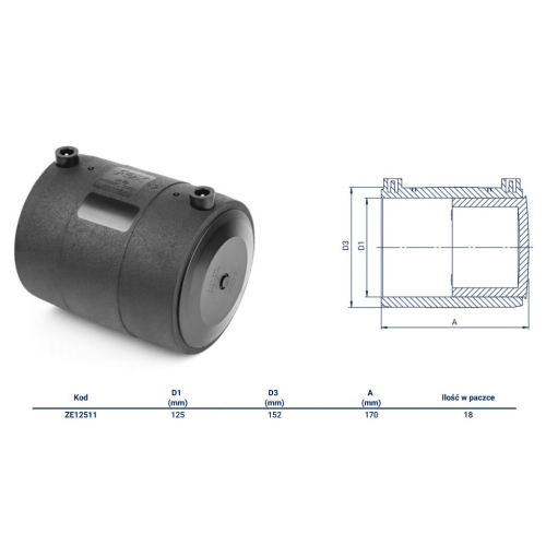 Zaślepka elektrooporowa PE100RC d 125 FOX