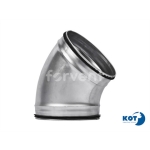 Łuk tłoczony, kolano DN 125 / 45 ocynkowane z uszczelką FORVENT