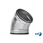 Łuk tłoczony, kolano DN 125 / 45 ocynkowane z uszczelką FORVENT