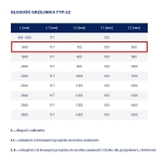 Stalowy Grzejnik Panelowy TYP-22 550x1600, Z. BOCZNE Z MOCOWANIEM DIAMOND