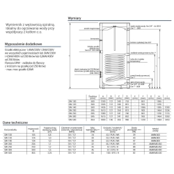 Wymiennik stojący, podgrzewacz wody CWU 200L SW-200 1 wężownica TERMO-MAX KOSPEL