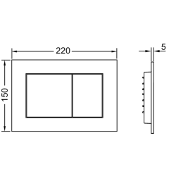 Przycisk spłukujący do WC TECEnow 220 x 150 x 5 mm tworzywo sztuczne czarny mat TECE