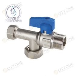 Zawór kulowy KĄTOWY Z FILTREM 3/4x3/4 GW/GZ niklowany OTTONE