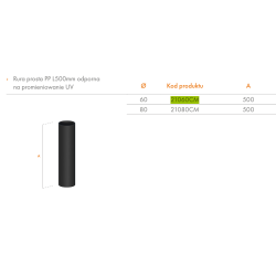 Rura prosta UV DN 60 0.5 m