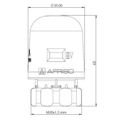 Siłownik termoelektryczny TSA-01, GW M30x1,5 mm, 230 V AC, NC AFRISO