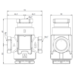 Zawór temperaturowy ATV 333, DN25, Rp1