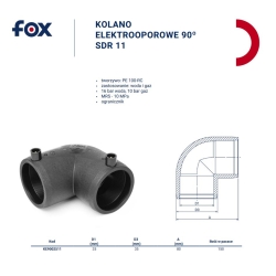 Kolano elektrooporowe PE100RC 90° d 25 FOX