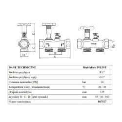 Armatura przyłączeniowa BWT MULTIBLOCK INLINE 1