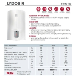 ARISTON Podgrzewacz elektryczny pojemnościowy Lydos R 80 80L 1.8 kW 8 bar