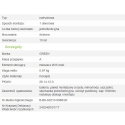 Bateria natryskowa ścienna z akcesoriami FAMILY VALVEX