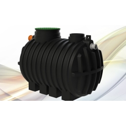 Zbiornik podziemny na deszczówkę TANK 2400 +filtr w110 z koszem rav200wlot pe 110,  nadst npo h=0,31 wylot pcv 110 EUROPLAST
