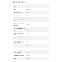 Ciśnieniowe naczynie przeponowe do układów grzewczych i chłodniczych typu N-18 REFLEX 4BAR/70 C, ciśnienie wstępne 1,5BAR,przyłącze R3/4