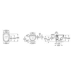 MERIDIAN COMPACTO ZESTAW Miska wc podwieszana Rimless + deska wolnoopadająca slim duroplast