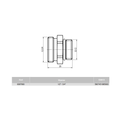 Przyłączka G1/2-3/4 do VKO FUSION3 VALVEX