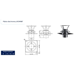 Płyta dachowa MK ŻARY A DH KOMBI TP przepustowa fi60mm stal nierdzewna 60/100