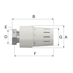 Głowica termostatyczna M30x1.5 TC-S3 BIAŁA SIMPLEX