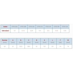 Manometr M 63 R 1,0 MPa ( 10 bar ) podejście od dołu 1/4