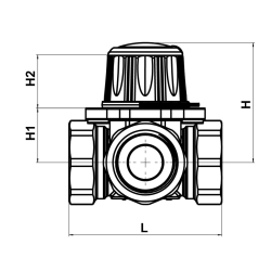 Zawór mieszający, trójdrożny, trójdrogowy 3-drogowy 1