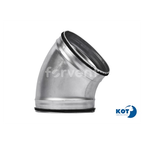 Łuk tłoczony, kolano DN 125 / 45 ocynkowane z uszczelką FORVENT