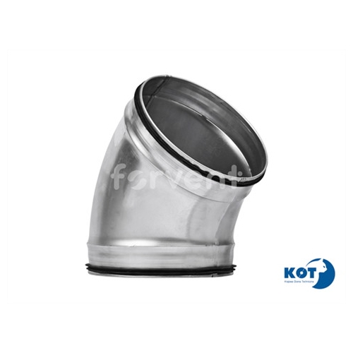 Łuk tłoczony, kolano DN 125 / 45 ocynkowane z uszczelką FORVENT