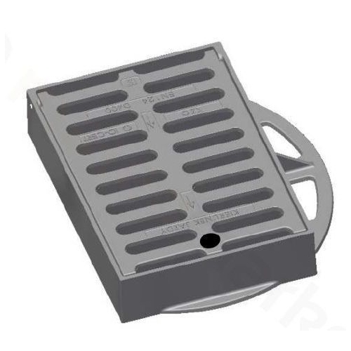 Wpust ściekowy żeliwny D400 H-115 3/4 kołnierz FANSULD OMNIA 600X400QUICK BLOCK, ZAWIAS