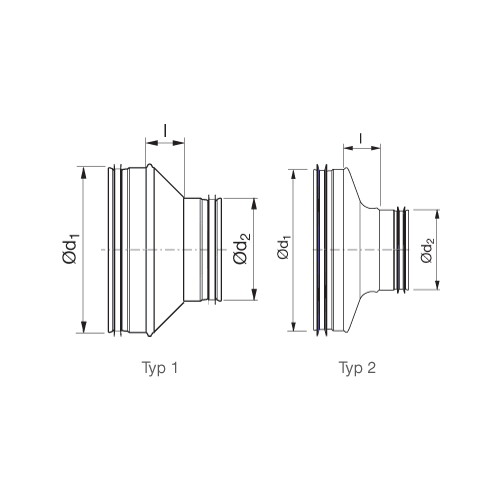 Redukcja tłoczona nyplowa z uszczelką 125-100 LINDAB