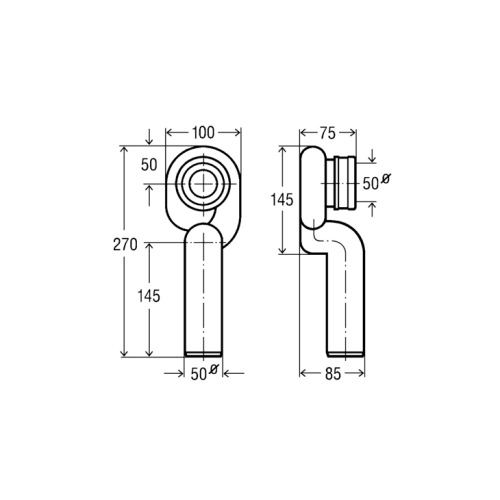Syfon pisuarowy pionowy, tworzywo sztuczne / biały VIEGA