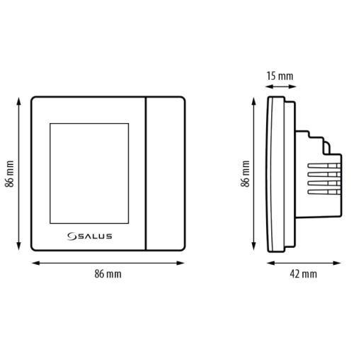 SALUS przewodowy, podtynkowy, cyfrowy regulator temperatury VS30W, tygodniowy, biały, 230 V