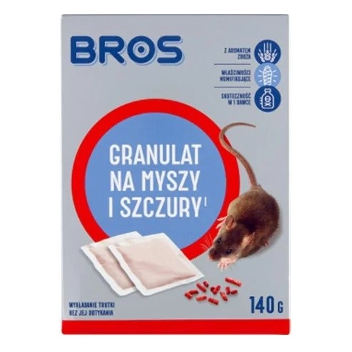 Granulat na myszy i szczury 140g BROS