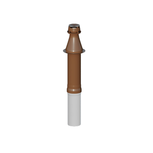 Wyjście koncentryczne pionowe tworzywo sztuczne obejma (czerwone) DN80/125mm RICOM