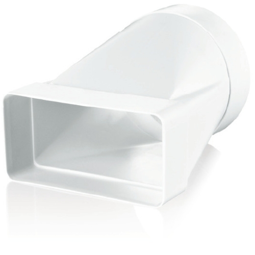 Łącznik przekrojów zmiennych w płaszcz. stycznej 204x60/fi 125 mm, biały VENTIKA