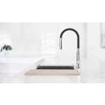 FERRO ZUMBA Slim 2F bateria zlewozmywakowa, czarna elastyczna wylewka 2F, chrom BZA43B