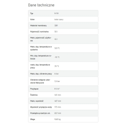 Ciśnieniowe naczynie przeponowe do układów grzewczych i chłodniczych typu N-50 REFLEX, 6BAR/70 C, ciśnienie wstępne 1,5BAR,przyłącze R3/4