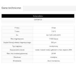 Separator magnetyczny z filtrem i osadnikiem 3/4” ( DN20 ) CALIDO ARKA