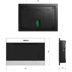 TECH Regulator pokojowy z komunikacją RS (dotykowy, kolorowy wyświetlacz) ST-280