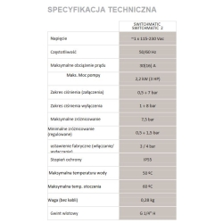 Elektroniczny wyłącznik ciśnieniowy Coelbo SWITCHMATIC 1 230V