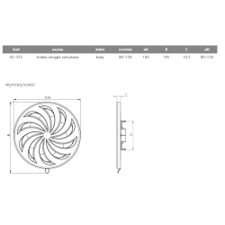 Kratka okrągła zamykana 80-150 z regulatorem tyłem AIRROXY