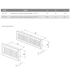 Kratka wentylacyjna 110x55 zakończenie kanału wentylacyjnego AIRROXY