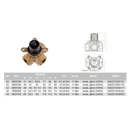 Zawór mieszający 3-drogowy Controlmix DN40 VALVEX